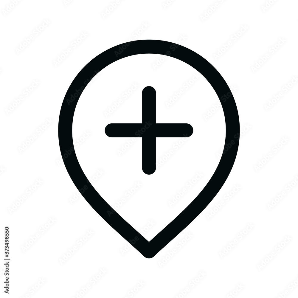 Add new place address isolated icon, add map pin linear icon, create new location outline vector icon with editable stroke Add new place address isolated icon, add map pin linear icon, create new location outline vector icon with editable stroke