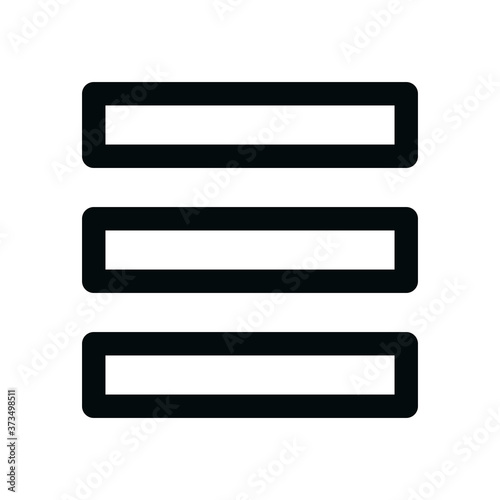 Rows isolated icon, layouts list linear icon, category list view outline vector icon with editable stroke