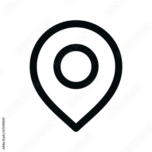 Map pin isolation icon,  map navigation point linear icon, map location and position outline vector icon with editable stroke