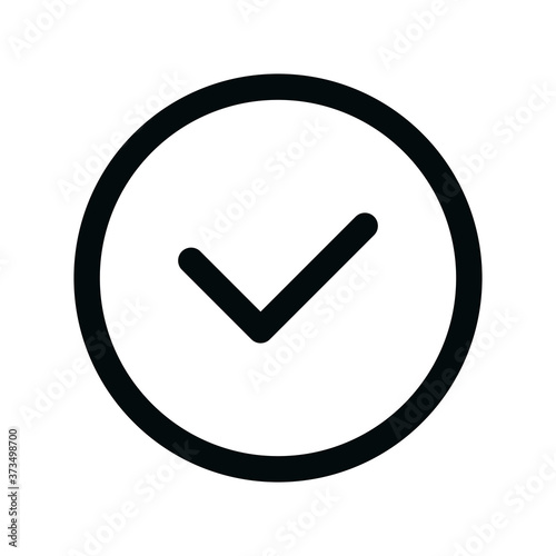 Circle ok isolated icon, correct circle linear icon, round tick outline vector icon with editable stroke