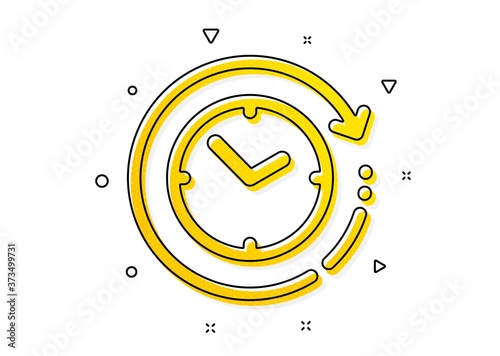 Clock sign. Time change icon. Watch symbol. Yellow circles pattern. Classic time change icon. Geometric elements. Vector