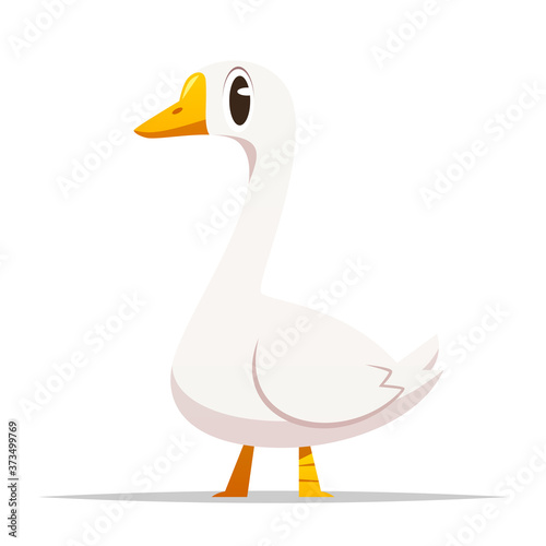 Cartoon goose vector isolated illustration