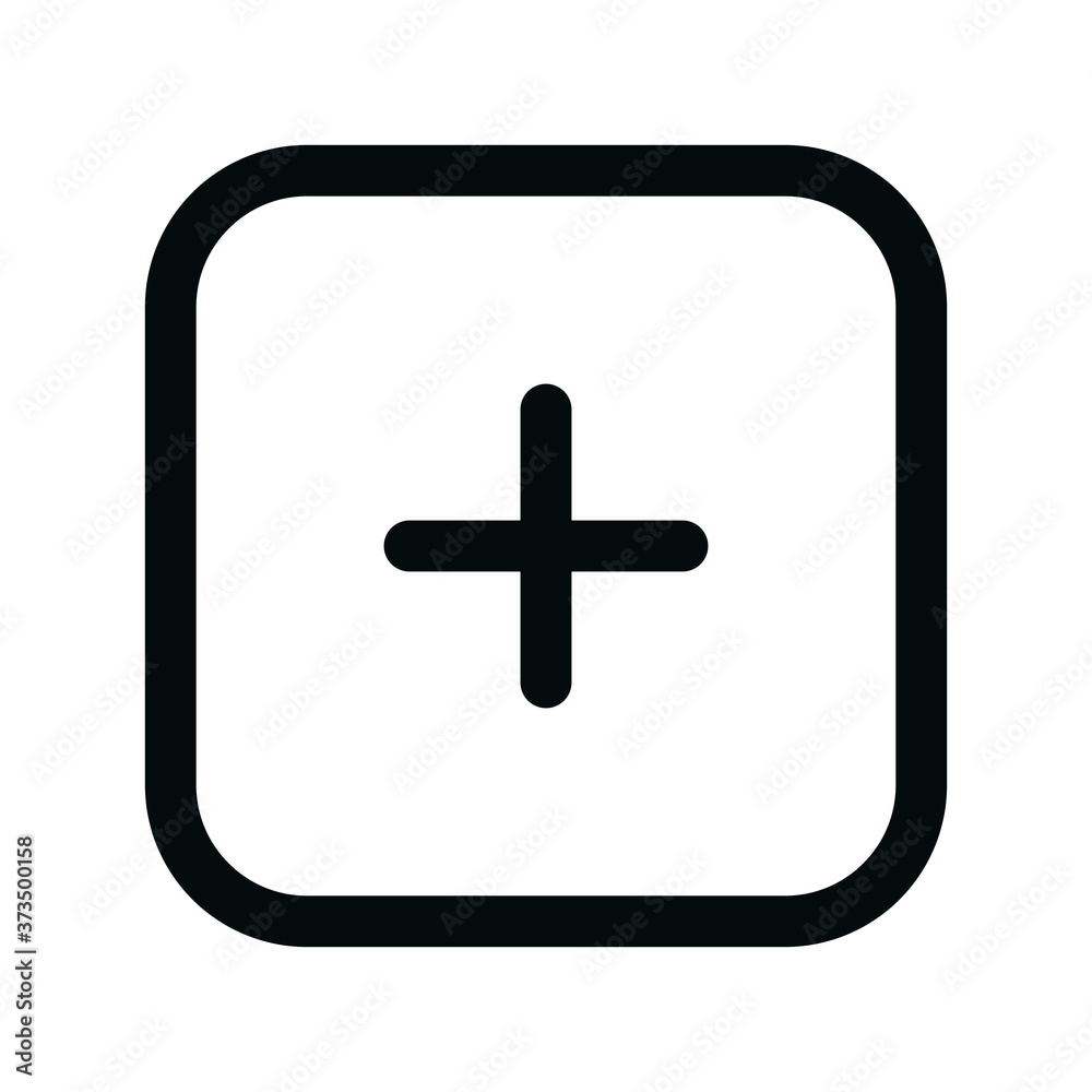 Add new square isolated icon, plus square outline vector icon with editable stroke Add new square isolated icon, plus square outline vector icon with editable stroke