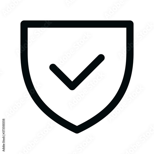 Secure online shopping isolated icon, manufacturer's warranty linear icon, shield ok outline vector icon