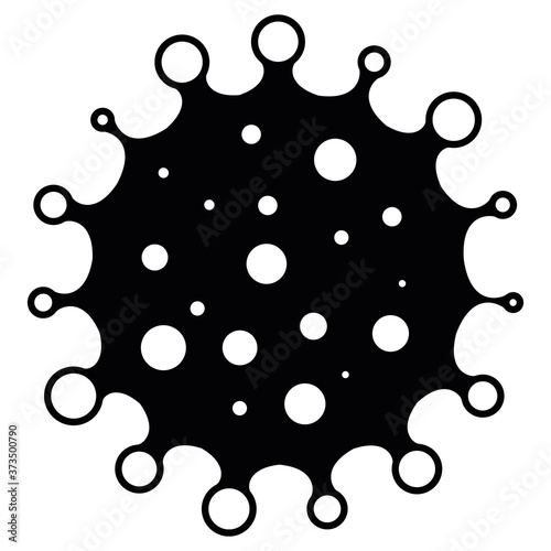 Virus sign. Symbol of coronavirus and COVID-19 desease. Simple flat black vector icon