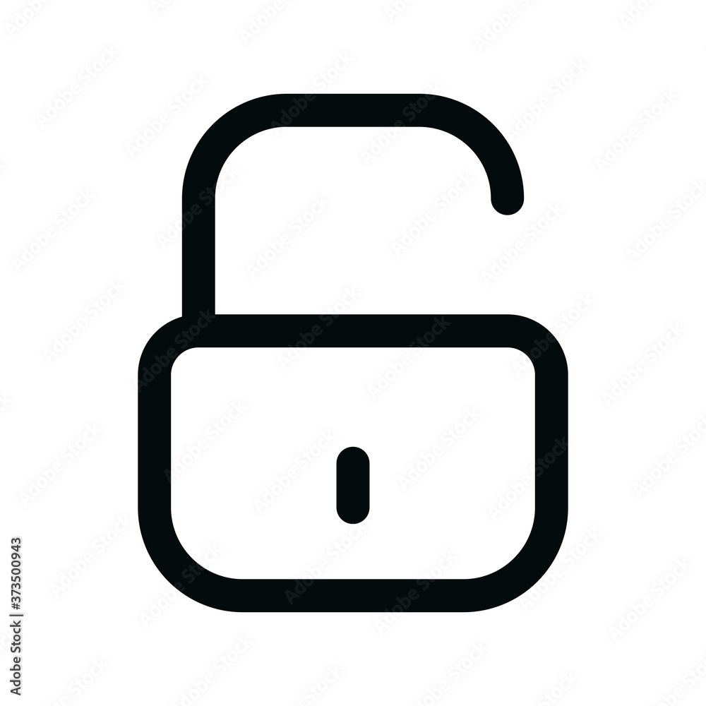 Enter password isolated icon, unlock linear icon, open lock outline vector icon with editable stroke