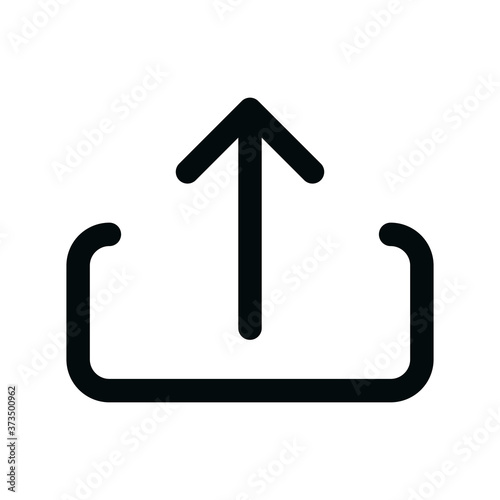 Upload file isolated icon, uploading linear icon, export outline vector icon with editable stroke