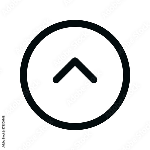 Up circle isolated icon, up arrow round outline vector icon with editable stroke