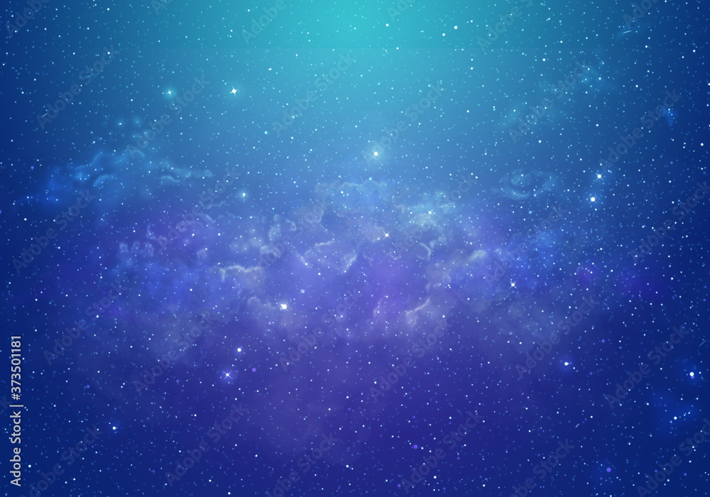 abstract starry Space turquoise with shining star dust and nebula.  Realistic galaxy with milky way and planet background Stock Photo | Adobe  Stock