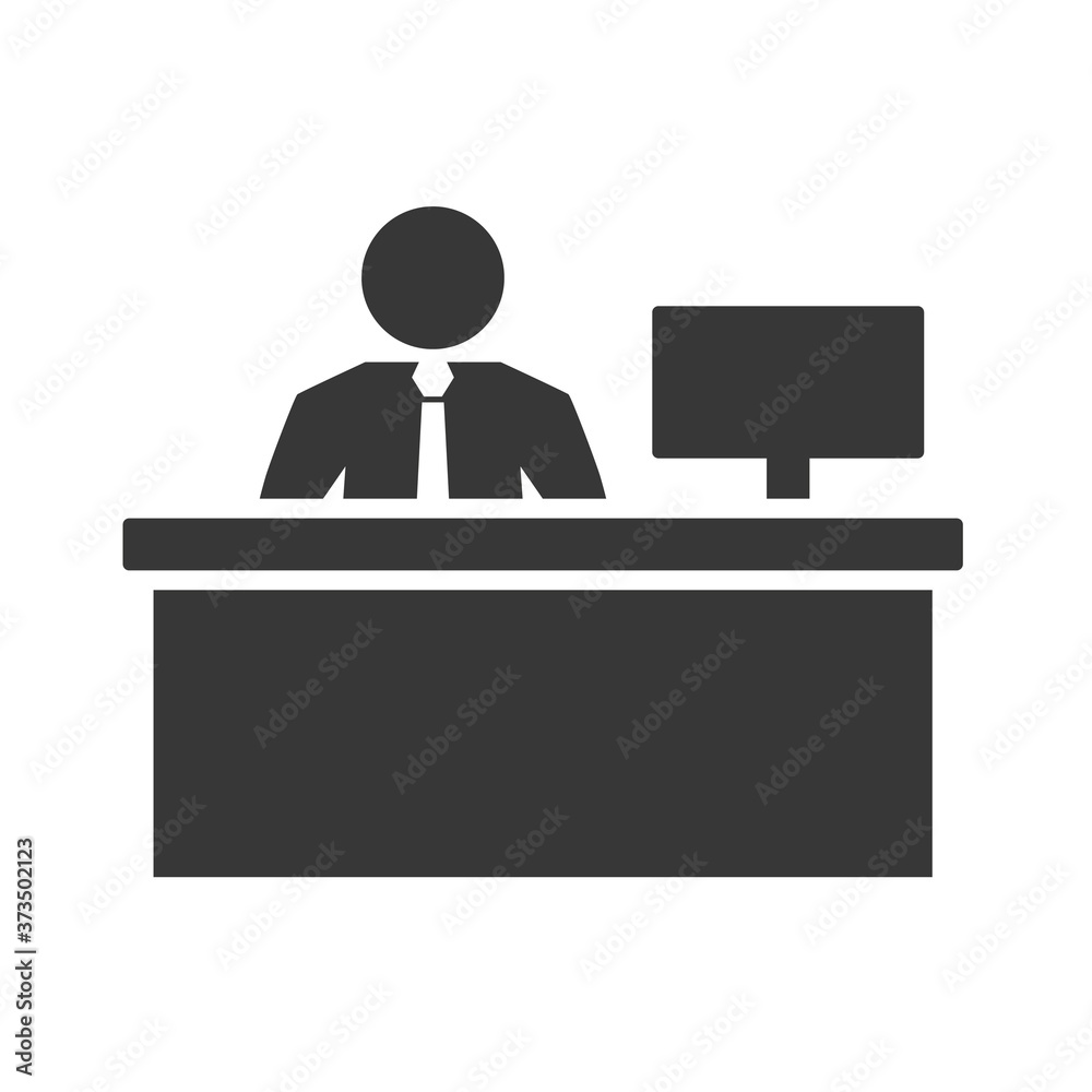 Employee and work place icon - Vector Illustration Employee and work place icon - Vector Illustration