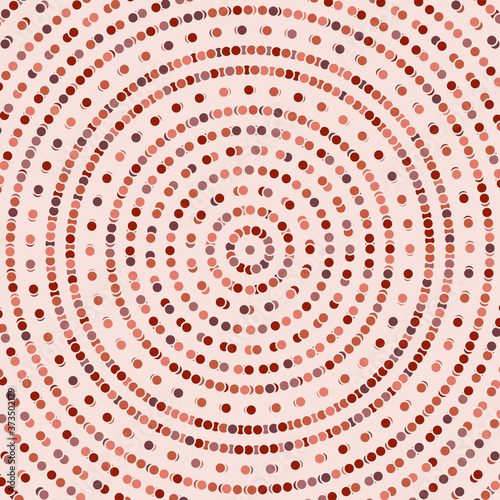 Geometric modern vector pattern. Red and pink ornament with dotted elements. Geometric abstract pattern
