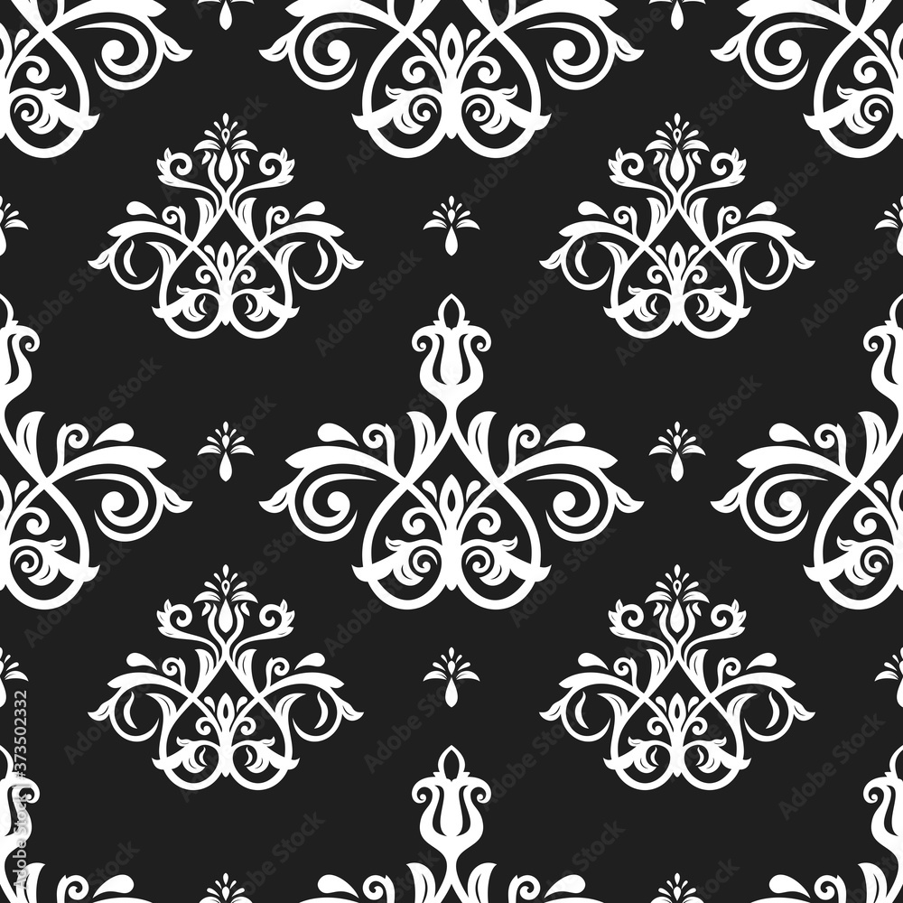 Classic black and white seamless vector pattern. Damask orient ornament. Classic vintage background. Orient ornament for fabric, wallpaper and packaging