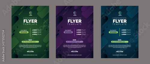 Conference flyer template   business flyer template design with the abstract concept and minimalist layout in A4 size   Leaflet cover presentation