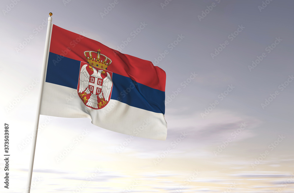 Naklejka premium Flag of Serbia