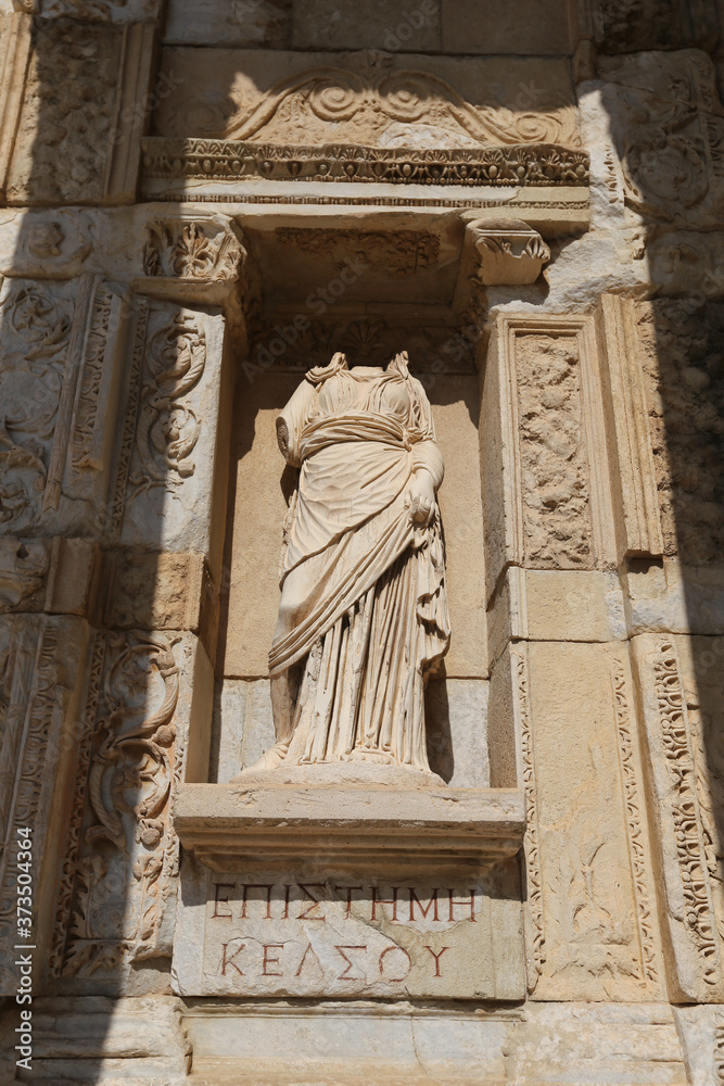 Episteme, knowledge Statue in Ephesus Ancient City, Selcuk Town, Izmir, Turkey