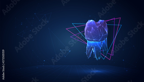 vector 3d tooth from triangular polygons