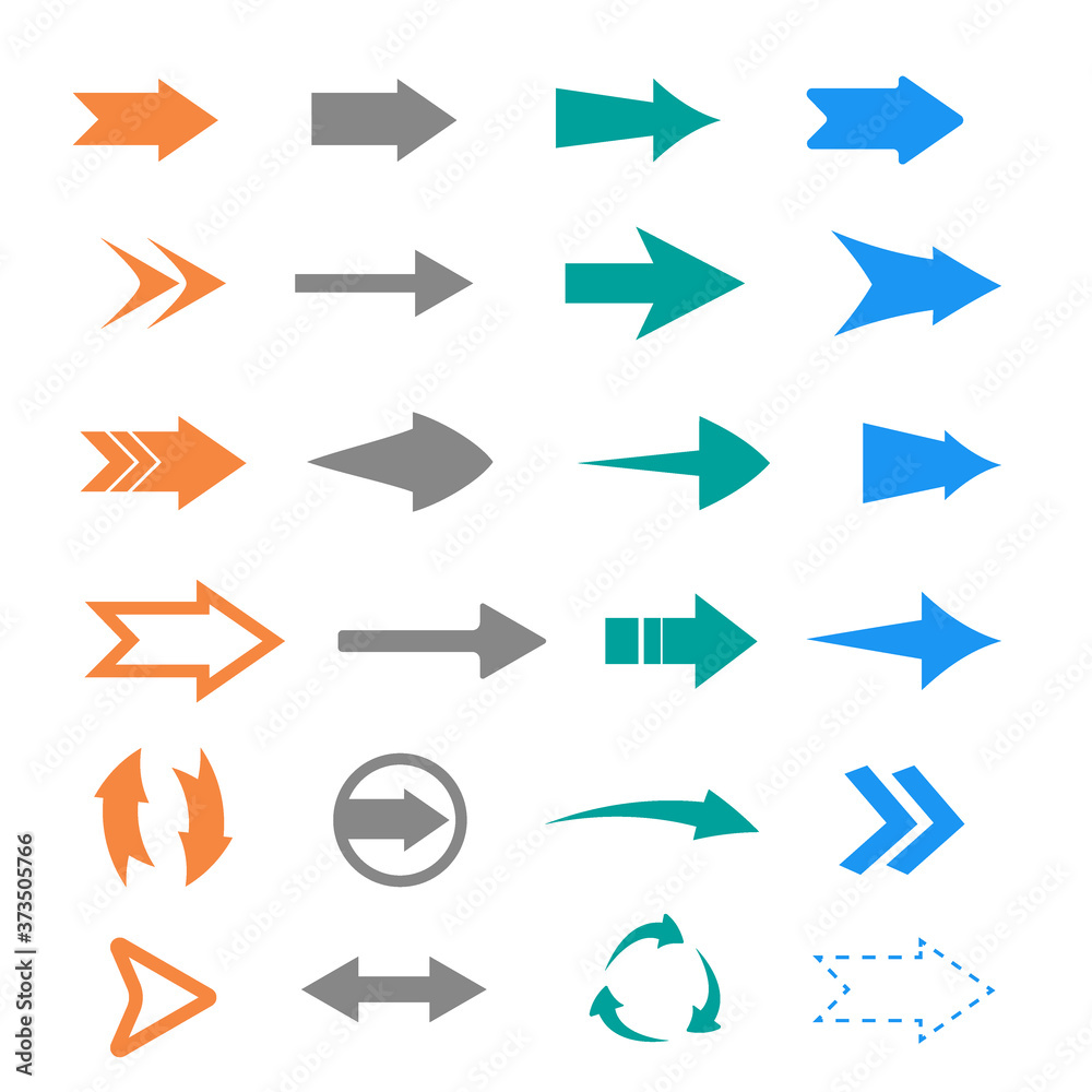 Arrows vector set. Arrow icons. Arrow vector icon. Arrow. Arrows vector collection. Vector illustration isolated on white background Arrows vector set. Arrow icons. Arrow vector icon. Arrow. Arrows vector collection. Vector illustration isolated on white background