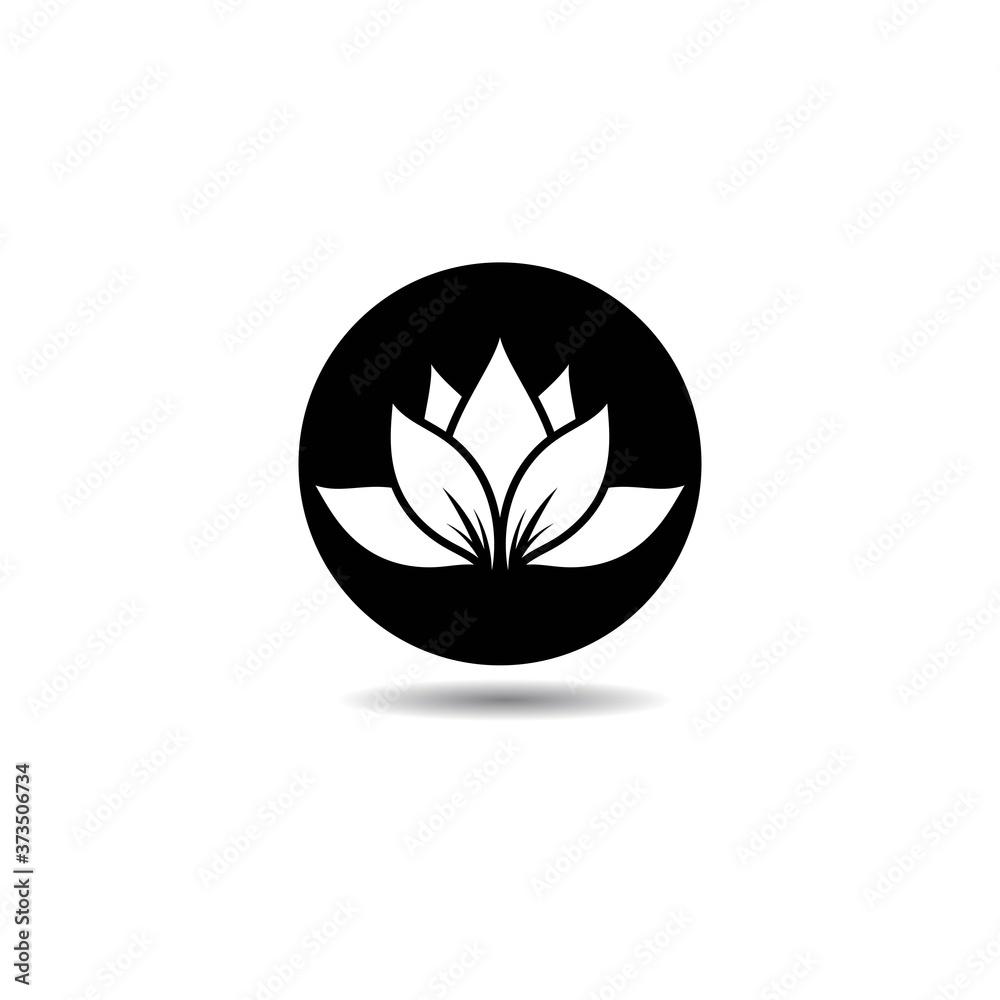 Black lotus logo template vector icon