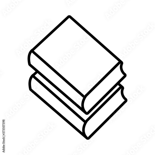 pile textbooks school line style icon