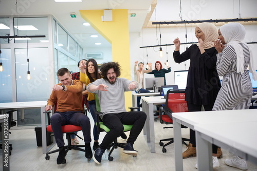 Wallpaper Mural racing on office chairs Torontodigital.ca