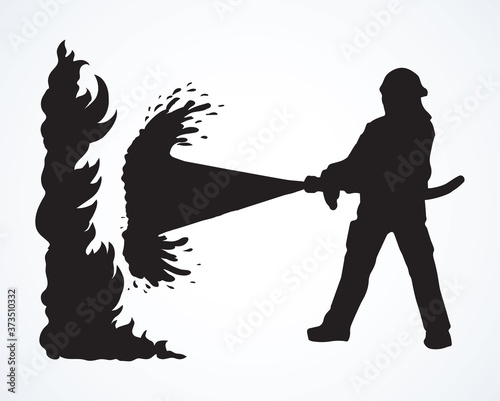 Firefighter. Vector drawing