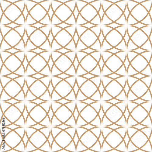 Decorative seamless ornamental pattern - luxury beige design. Geometric oriental background. Eastern repeatable grid texture