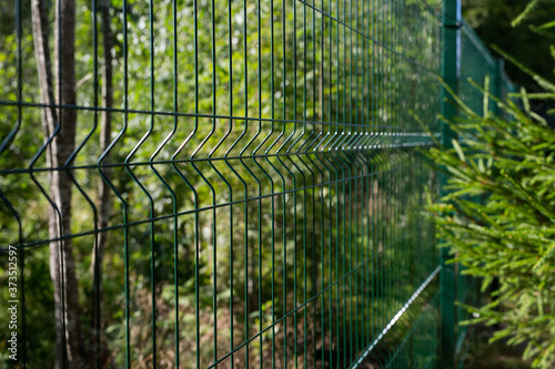 Metal fence on a country plot