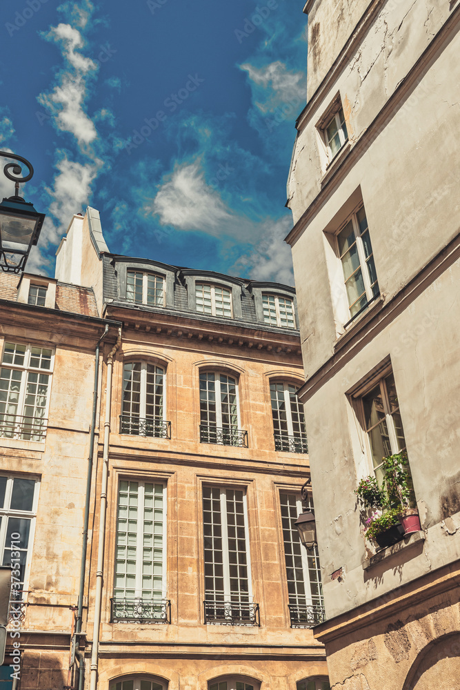 Obraz premium Typical view of the Parisian buildings