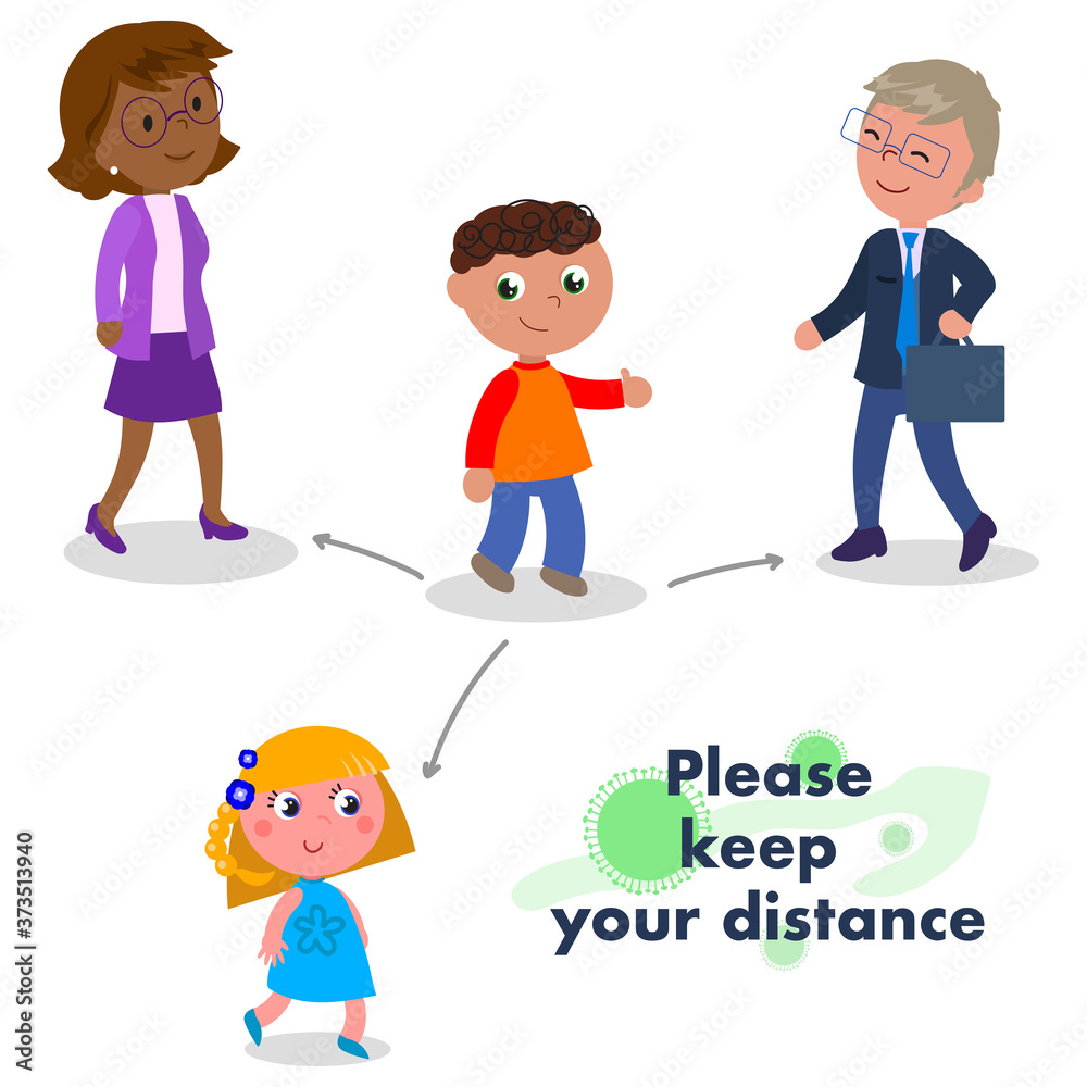 No gatherings: please keep your distance vector illustration No gatherings: please keep your distance vector illustration
