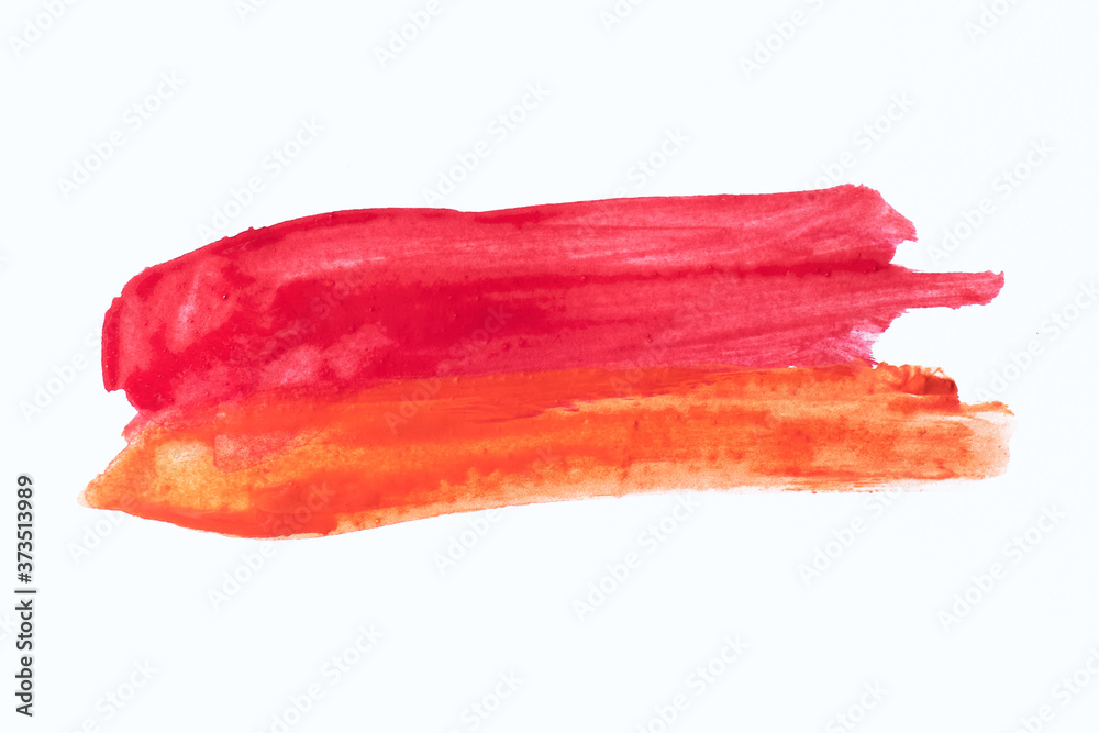 High-resolution texture of red and orange brush strokes on white background. High-resolution texture of red and orange brush strokes on white background.