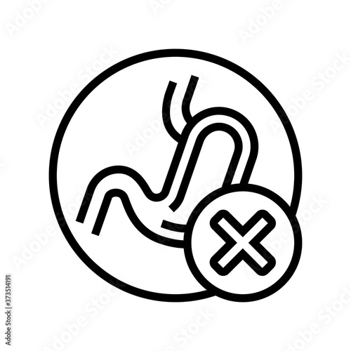 food indigestion stomach problem line icon vector. food indigestion stomach problem sign. isolated contour symbol black illustration