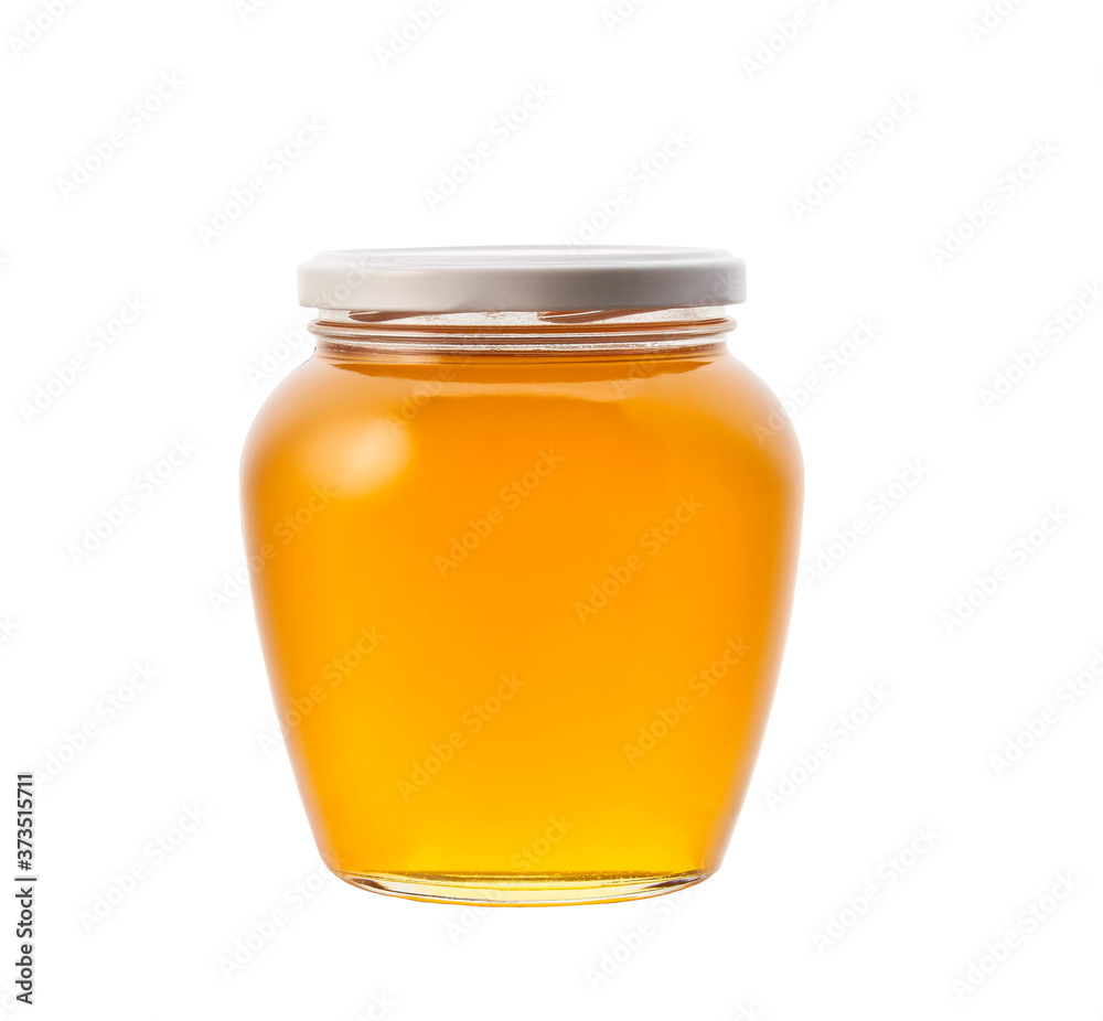 large jar of honey isolated on white background. large jar of honey isolated on white background.