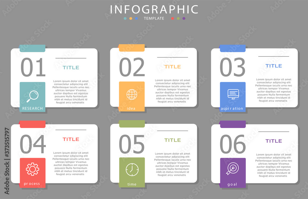 Composed box business infographic template and little cover