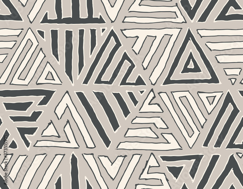 Abstract geometric freaky triangles seamless pattern. Vector doodle illustration.