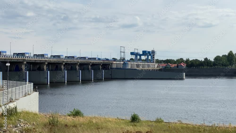 Water dam on the Vistula river in Włocławek, Poland Water dam on the Vistula river in Włocławek, Poland