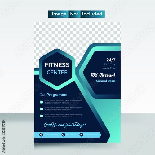Vector layout design template for fitness center or other sport event.