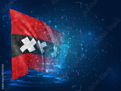 vector 3d flag on blue background
