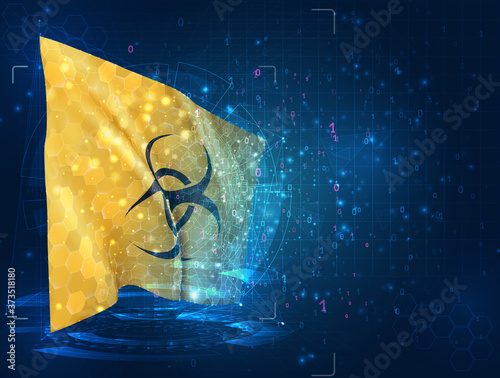 vector 3d flag on blue background