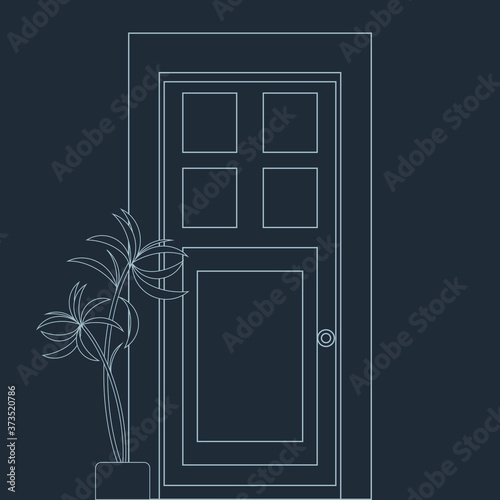 Empty room. Vector flat illustration of interior. 