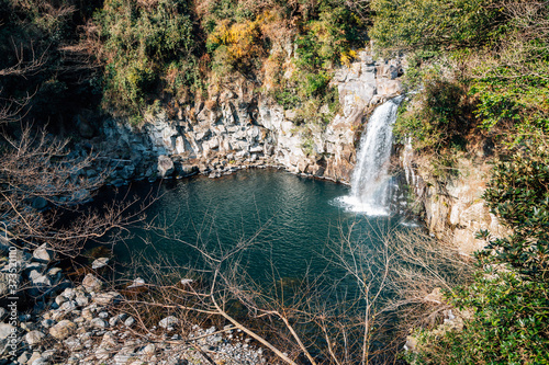 Cheonjeyeon waterfall in Jeju Island  Korea