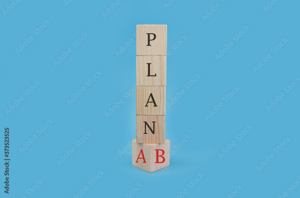 Time for Plan B. Flipped the cube and replaced the word Plan A with Plan B. Beautiful blue background. Business concept. Copy space. Time for Plan B. Flipped the cube and replaced the word Plan A with Plan B. Beautiful blue background. Business concept. Copy space.
