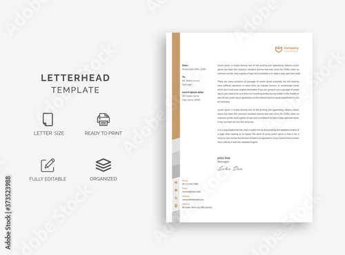 Abstract Corporate Business Style Letterhead Design Vector Template For Your Project. Simple And Clean Print Ready Design, Elegant Flat Design Vector Illustration.