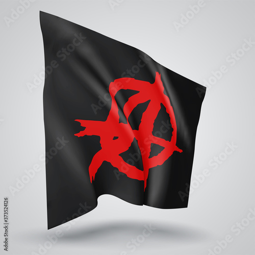 anarchy on black vector flag isolated