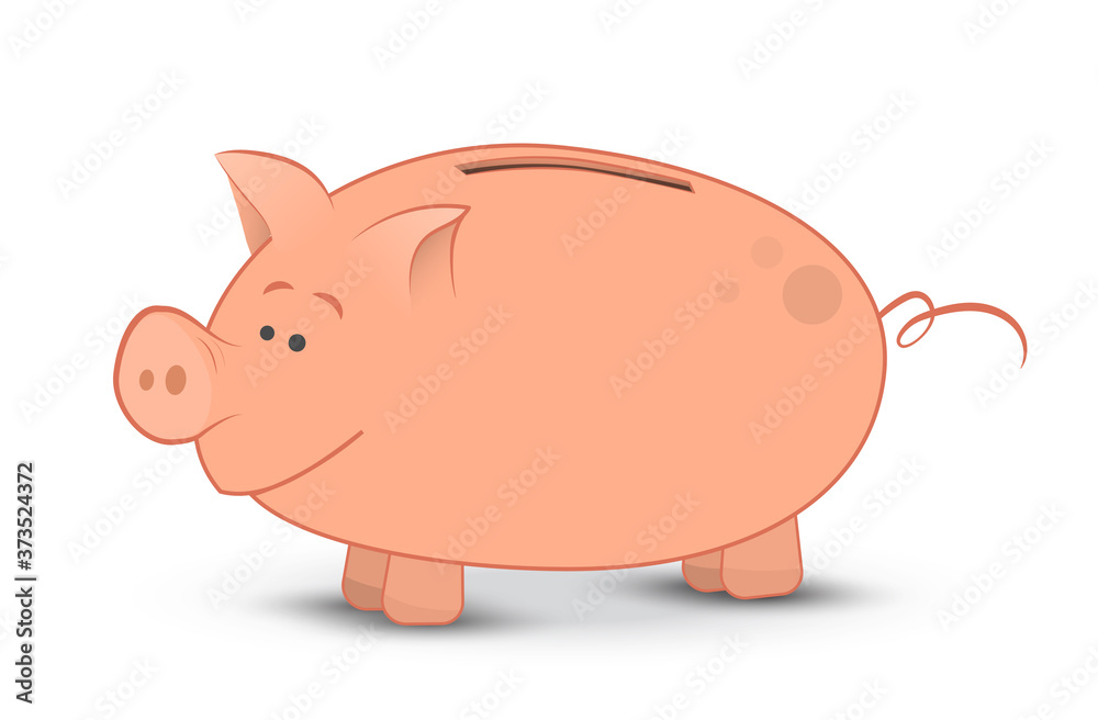vector character pink piggy bank isolated on white background in flat style vector character pink piggy bank isolated on white background in flat style