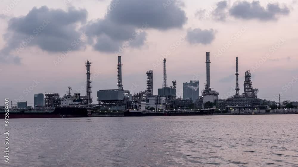 Time lapse Oil refinery. Oil refinery located in Bangkok, Thailand. Time lapse Oil refinery. Oil refinery located in Bangkok, Thailand.