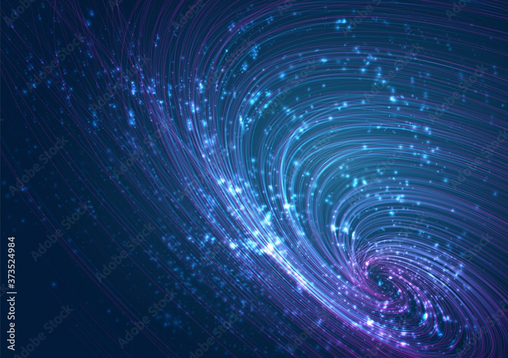 Obraz premium vector chaotic spiral on blue background