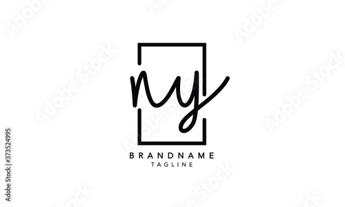 Alphabet letters Initials Monogram logo NY, YN, N and Y