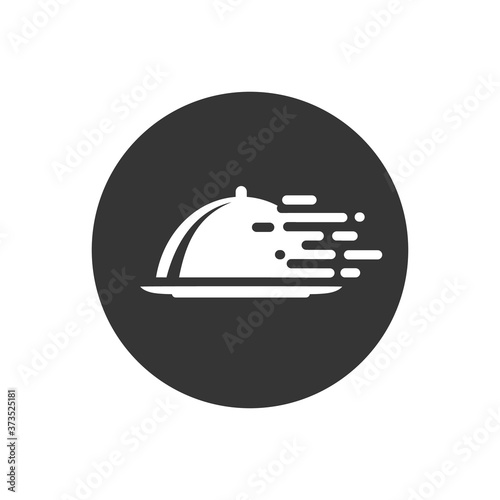 Fast food delivery flat icon on gray background. Vector 