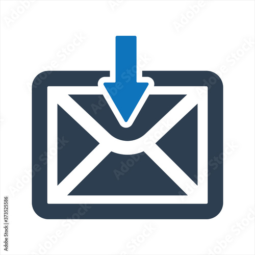 Archive download email mail icon. Download email icon