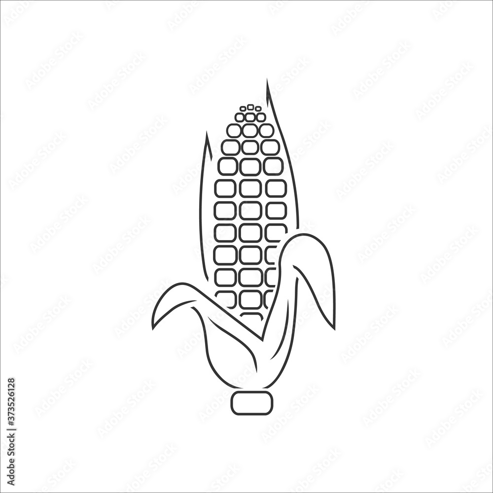 Corn line icon. Vector illustration flat on white Corn line icon. Vector illustration flat on white